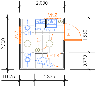 Containers Desmontáveis Fladafi - Modelo 2.102 - Um sanitário, dois chuveiros, um lavatório, um mictório