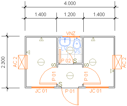 Containers Desmontáveis Fladafi - Modelo 4.100 DD - Um sanitário, um lavatório