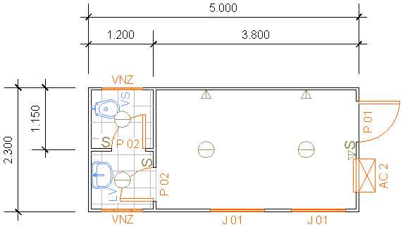 Containers Desmontáveis Fladafi - Modelo 5.100 A - Um sanitário, um lavatório