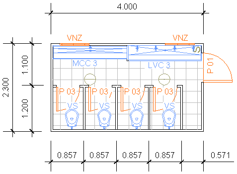 Containers Desmontáveis Fladafi - Modelo 4.400 - Quatro sanitários, um lavatório, um mictório