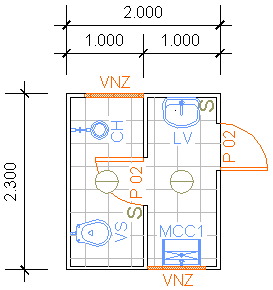 Containers Desmontáveis Fladafi - Modelo 2.101 A - Um sanitário, um chuveiro, um lavatório, um mictório