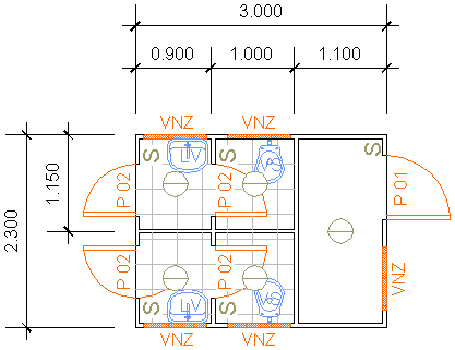 Containers Desmontáveis Fladafi - Modelo 3.200 AE - Dois sanitários, dois lavatórios