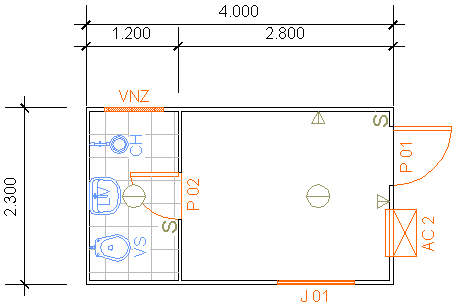 Containers Desmontáveis Fladafi - Modelo 4.101 - Um sanitário, um lavatório, um chuveiro