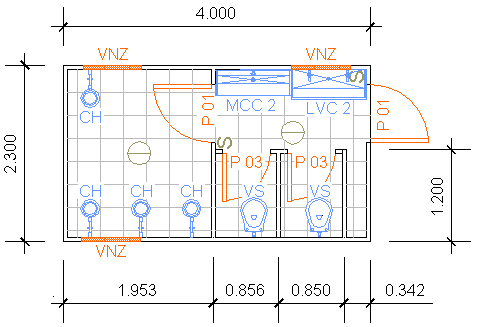 Containers Desmontáveis Fladafi - Modelo 4.204 - Dois sanitários, quatro chuveiros, um lavatório, um mictório