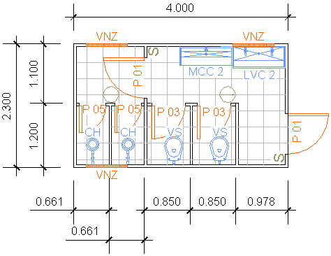 Containers Desmontáveis Fladafi - Modelo 4.202 B - Dois sanitários, dois chuveiros, um lavatório, um mictório