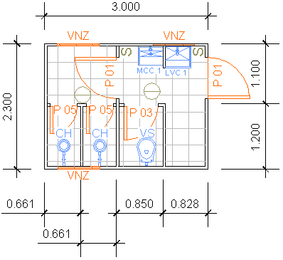 Containers Desmontáveis Fladafi - Modelo 3.102 B - Um sanitário, dois chuveiros, um lavatório, um mictório