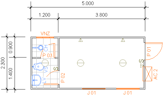 Containers Desmontáveis Fladafi - Modelo 5.101 B - Um sanitário, um chuveiro, um lavatório