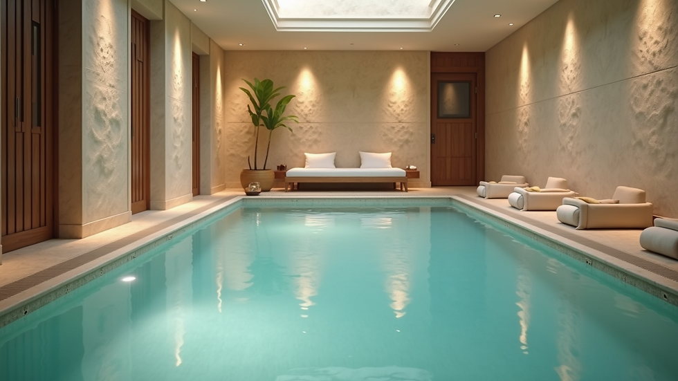 High angle view of a serene spa environment for relaxation