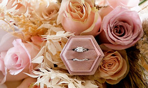 Rings in flowers from a wedding film.