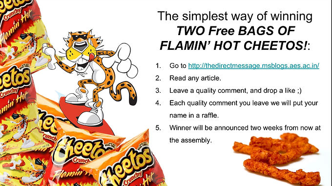 Cheetos Comment Contest! It’s Not Over Yet!
