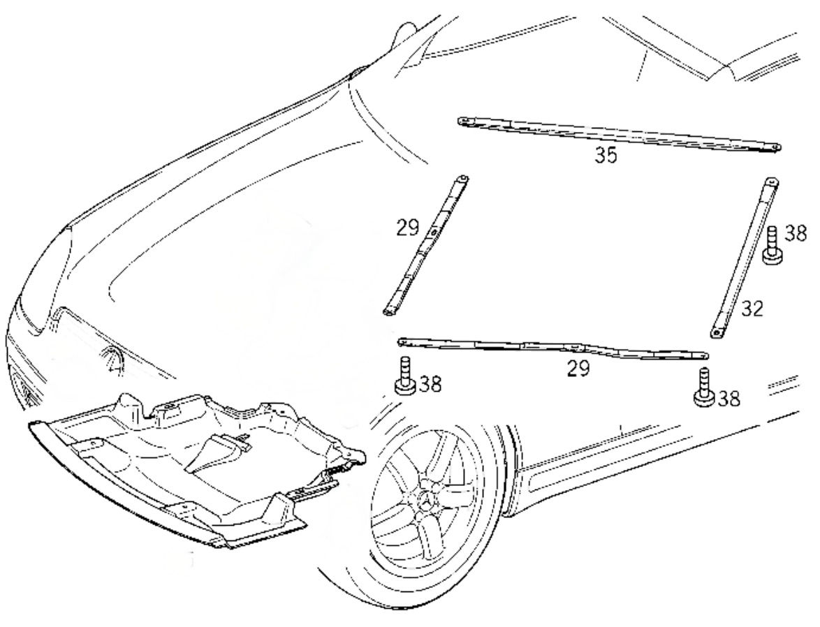 A1705240147 SLK R170 Mercedes Strebe Querstrebe Diagonalstrebe hinten l