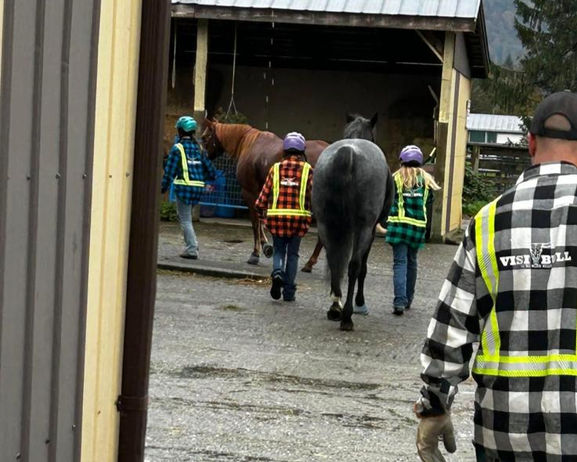 local family wearing visibull on the farm