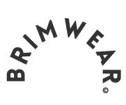 Brimwear typographic logo in the shape of a hat brim