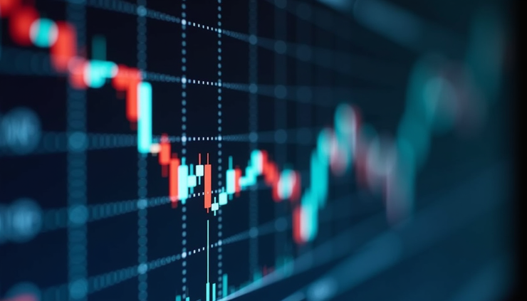 Eye-level view of a digital Forex trading screen showing currency pairs and charts