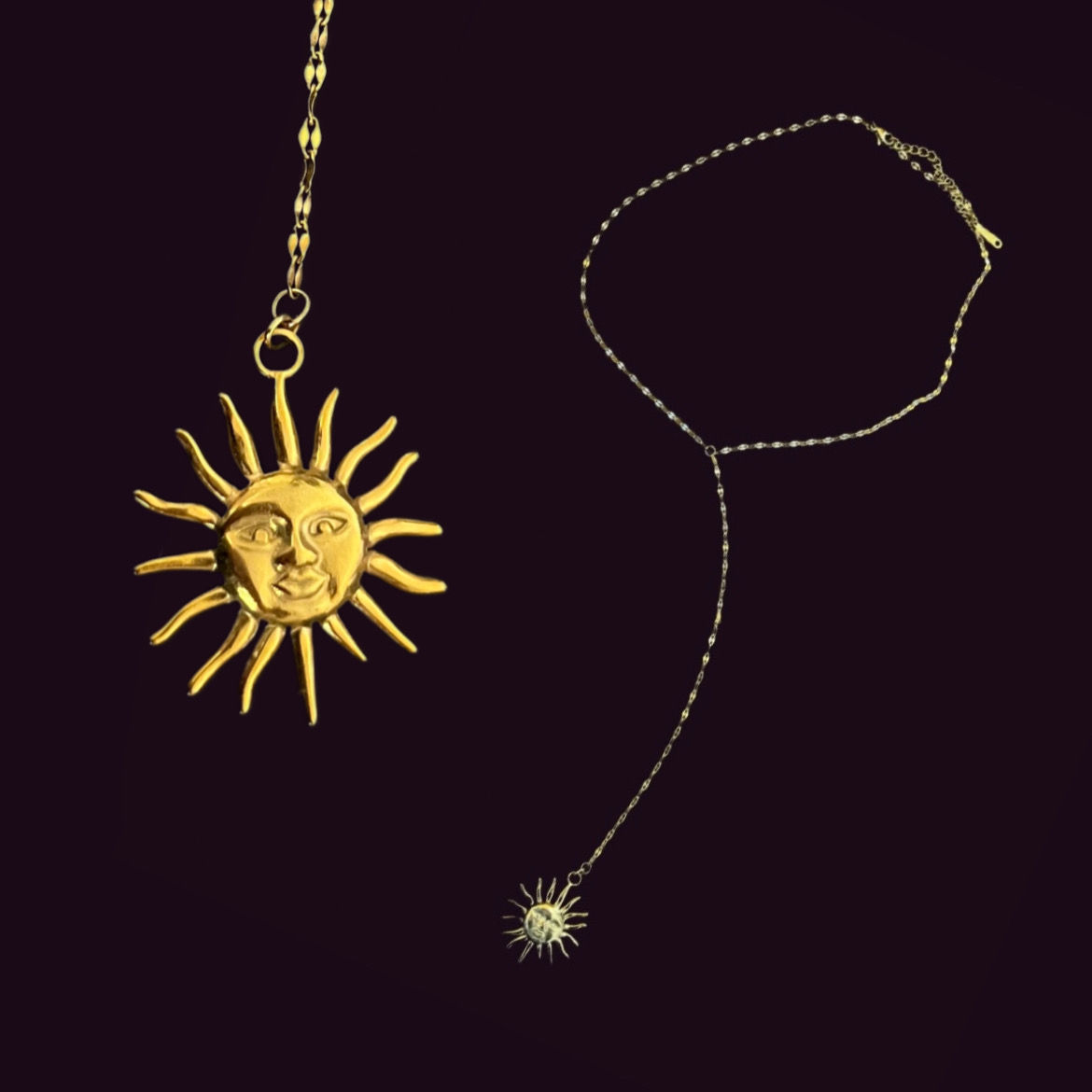 Alchemy inspired sunshine rosary style necklace 