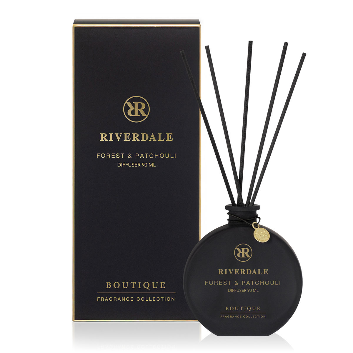 Boutique Geurstokjes Forest & Patchouli 90ml zwart