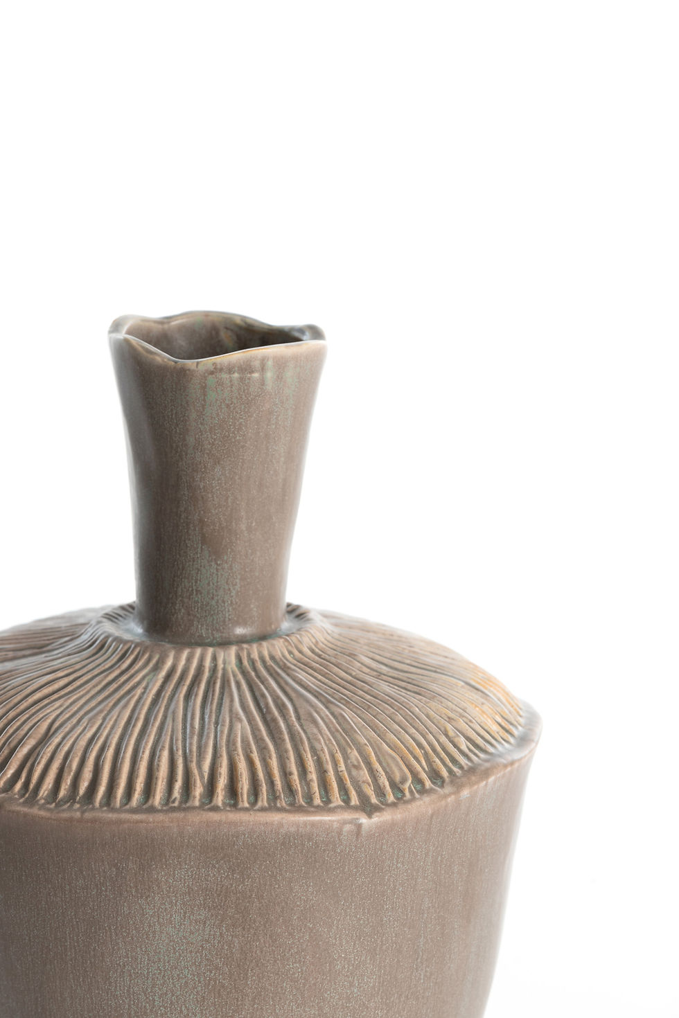 Thumbnail: Vase deco Ø20x29 cm NEIRA ceramics matt brown-grey