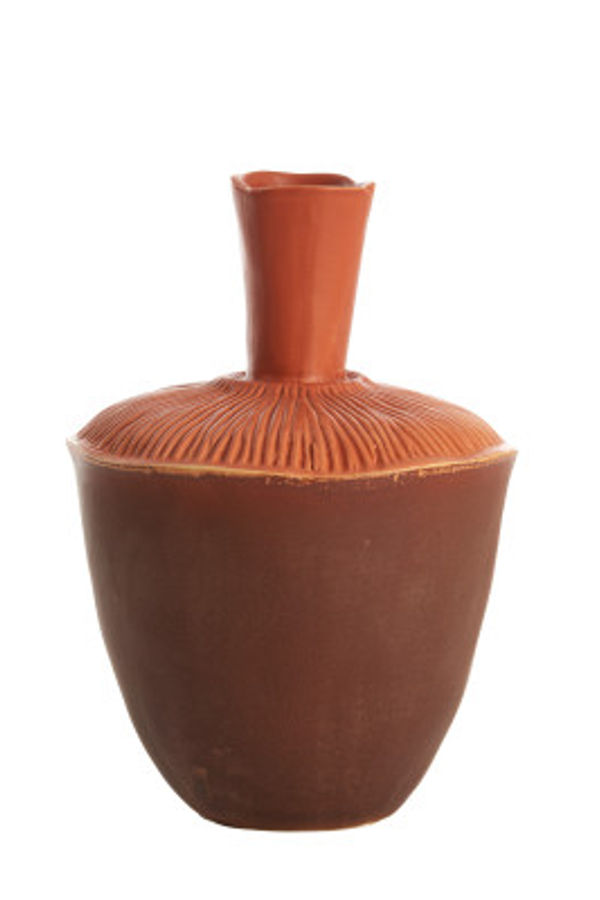 Thumbnail: Vase deco Ø20x29 cm NEIRA ceramics brown-orange
