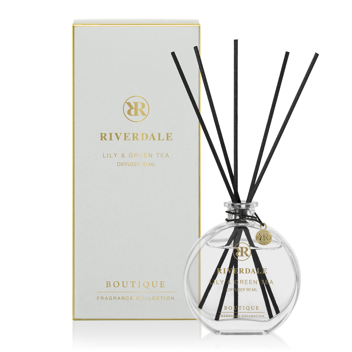 Boutique Geurstokjes Lily & Green Tea 90ml grijs