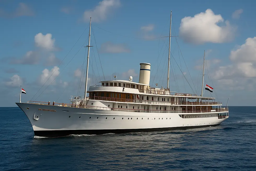 El Mahrousa Yacht in het water