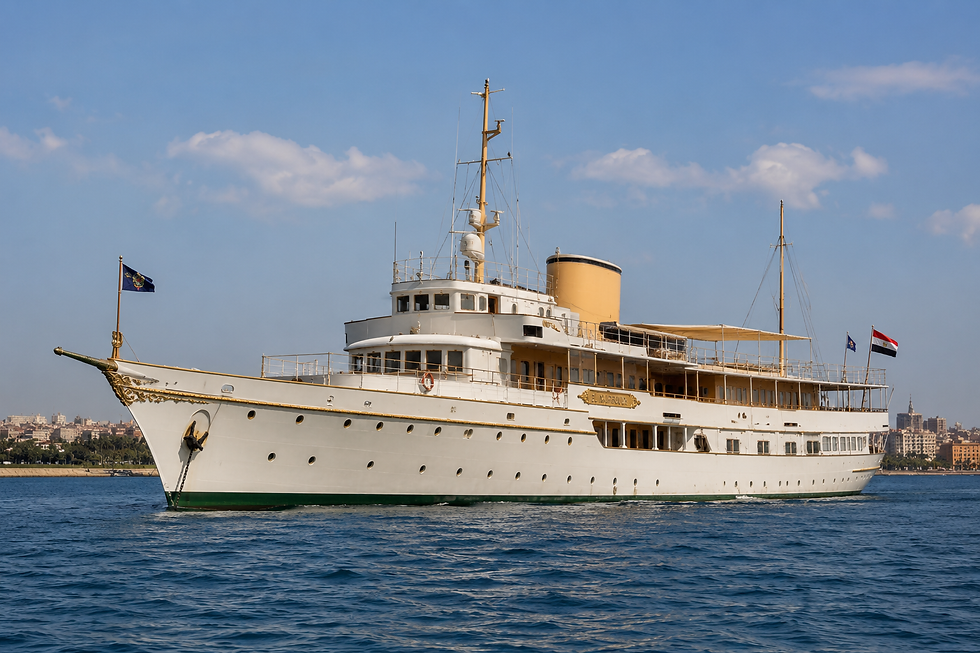 El Mahrousa Yacht in het water