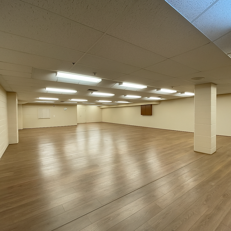 PLGB's spacious banquet hall with seating for up to 100 guests