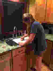 Scrubbing the grill