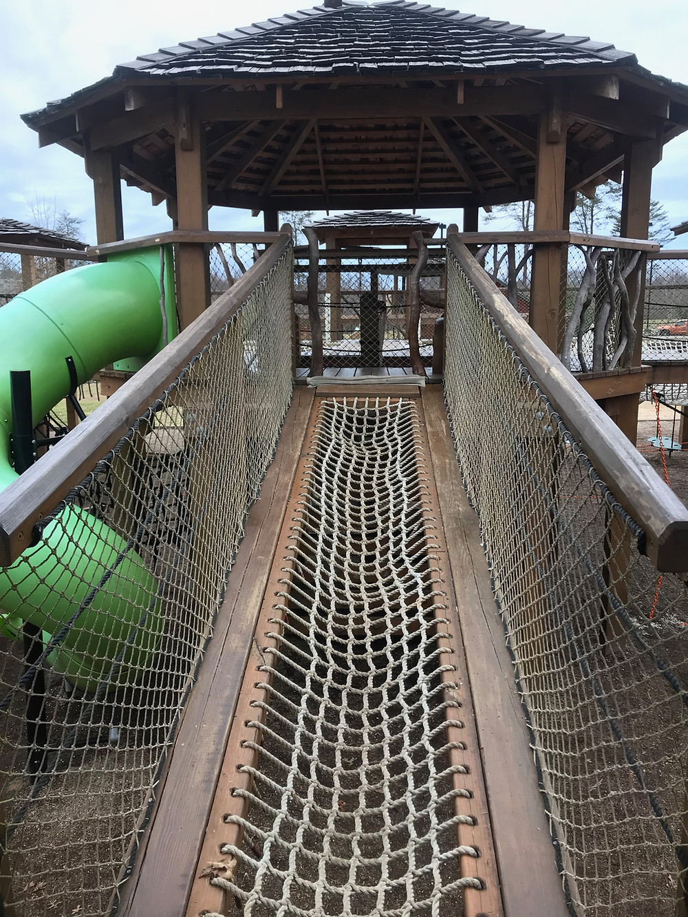 Beanstalk Playground in Morganton, NC rope bridge