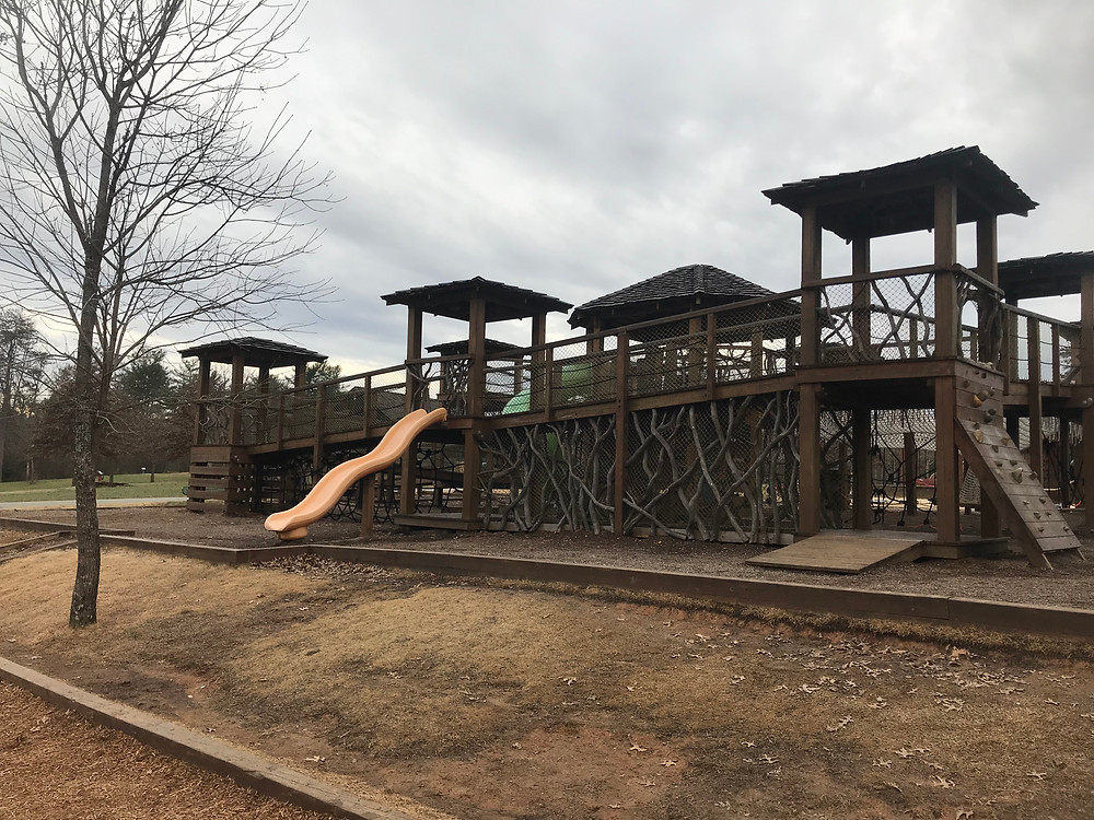 Beanstalk Playground, Morganton, NC with zip line swing
