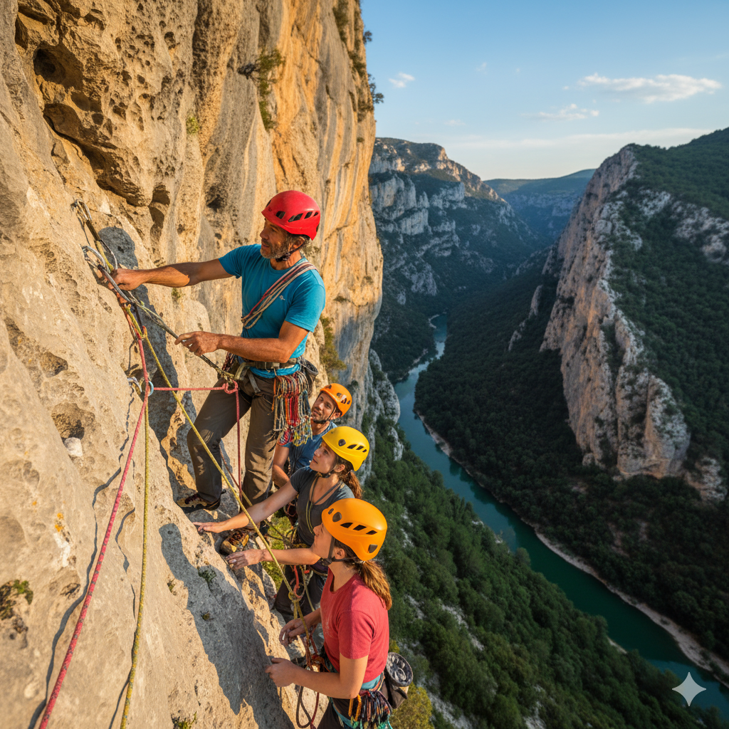 Cours d'Escalade grande voie au gorges du verdon