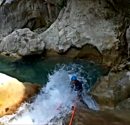 Gours du Ray, descente sous Cascade, initiation au rappel du Canyoning, Libetagrimpe