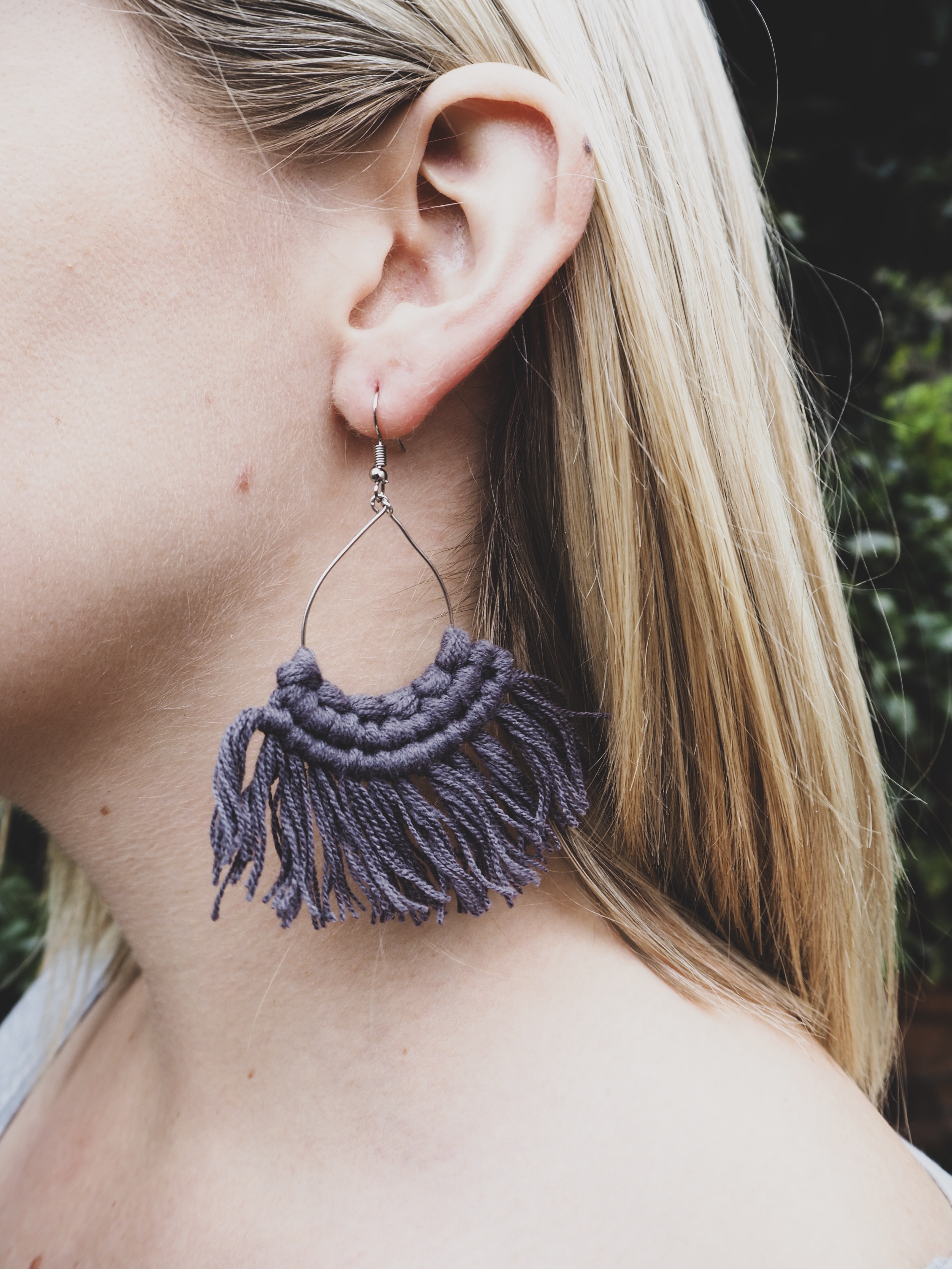 MIA Tassel Earrings in Charcoal