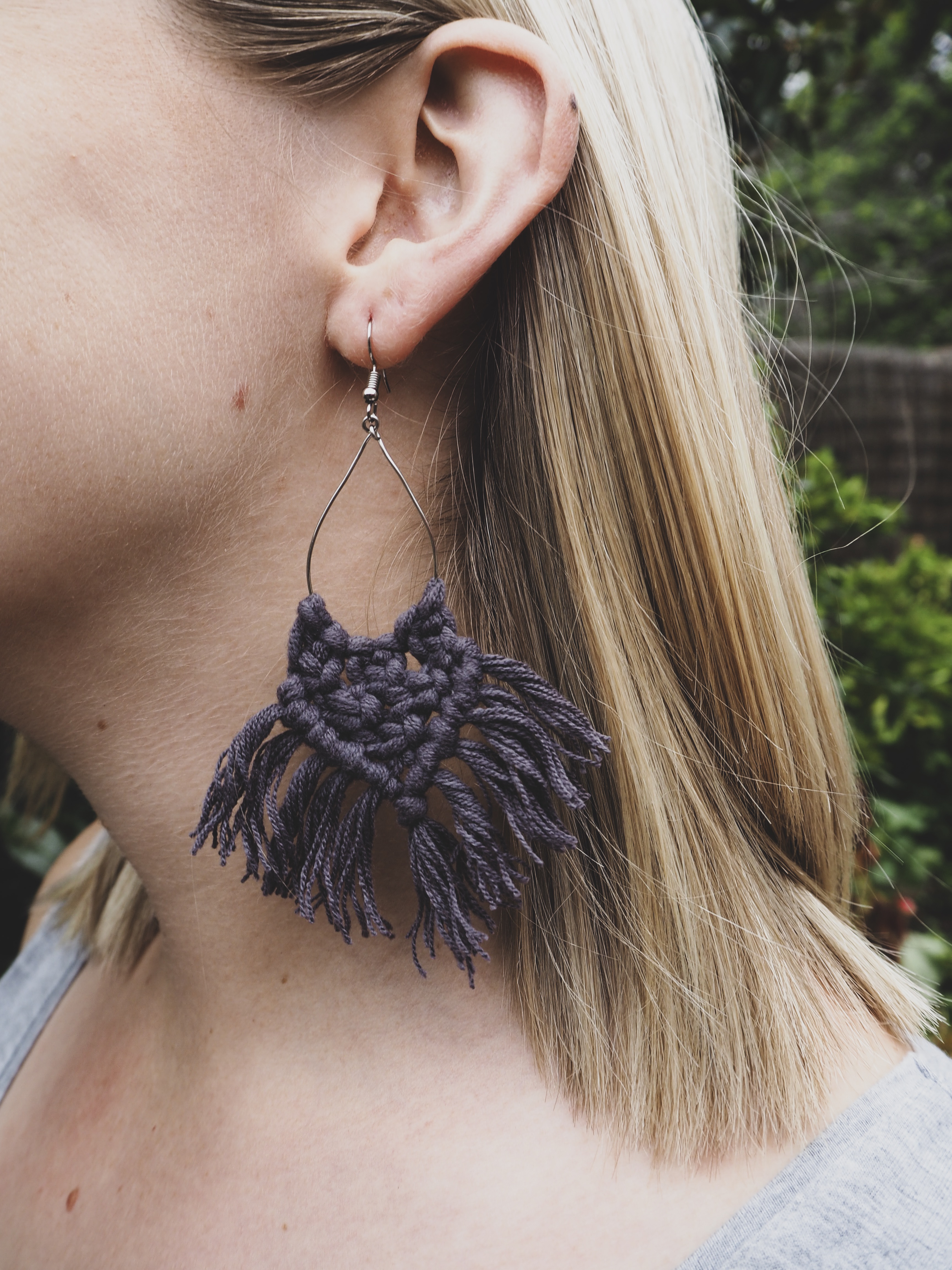 KIRA Tassel Earrings in Charcoal