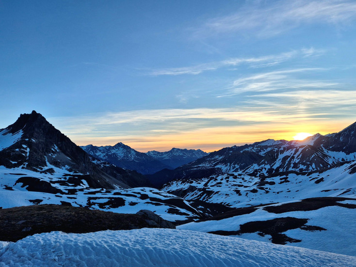 Alba al Rifugio du Thabor Alpi Cozie