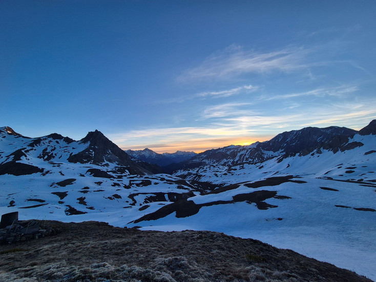 Alba al Rifugio du Thabor Alpi Cozie
