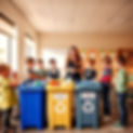 A bright, modern classroom with children aged between 6 and 9 years old playing games stan
