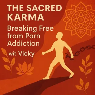 Abstract spiritual-themed podcast artwork in warm earthy tones featuring “The Sacred Karma Podcast with Vicky,” exploring consciousness, mindfulness, and personal transformation through soulful storytelling and modern wisdom — by thesacredkarma.com.