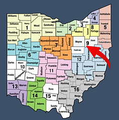 Ohio Map showing SST regions