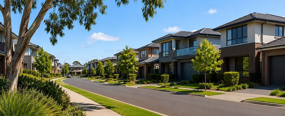 Modern residential homes in Keysborough Melbourne, a common area for end of lease cleaning services.