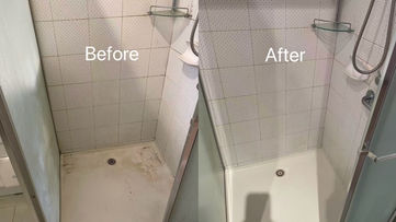 end of lease cleaning shower before and after box hill melbourne