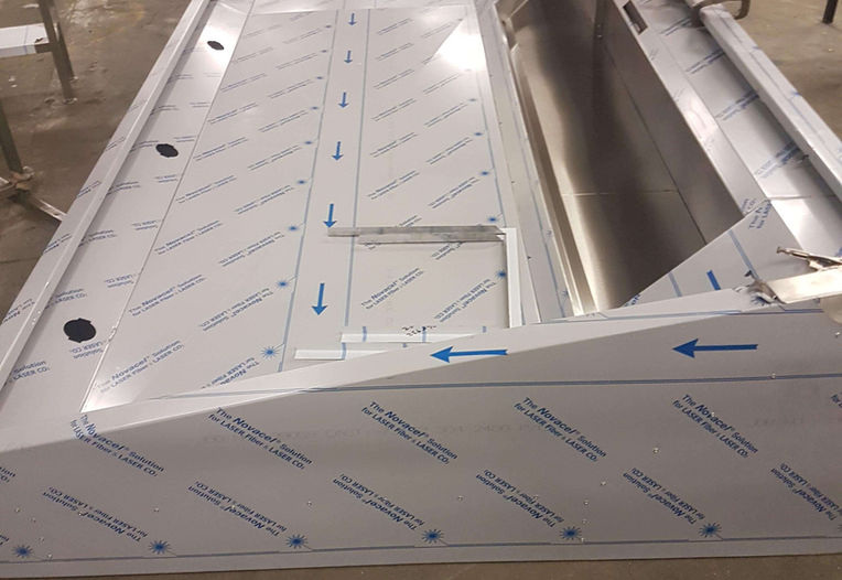 stainless steel extraction canopy fabrication