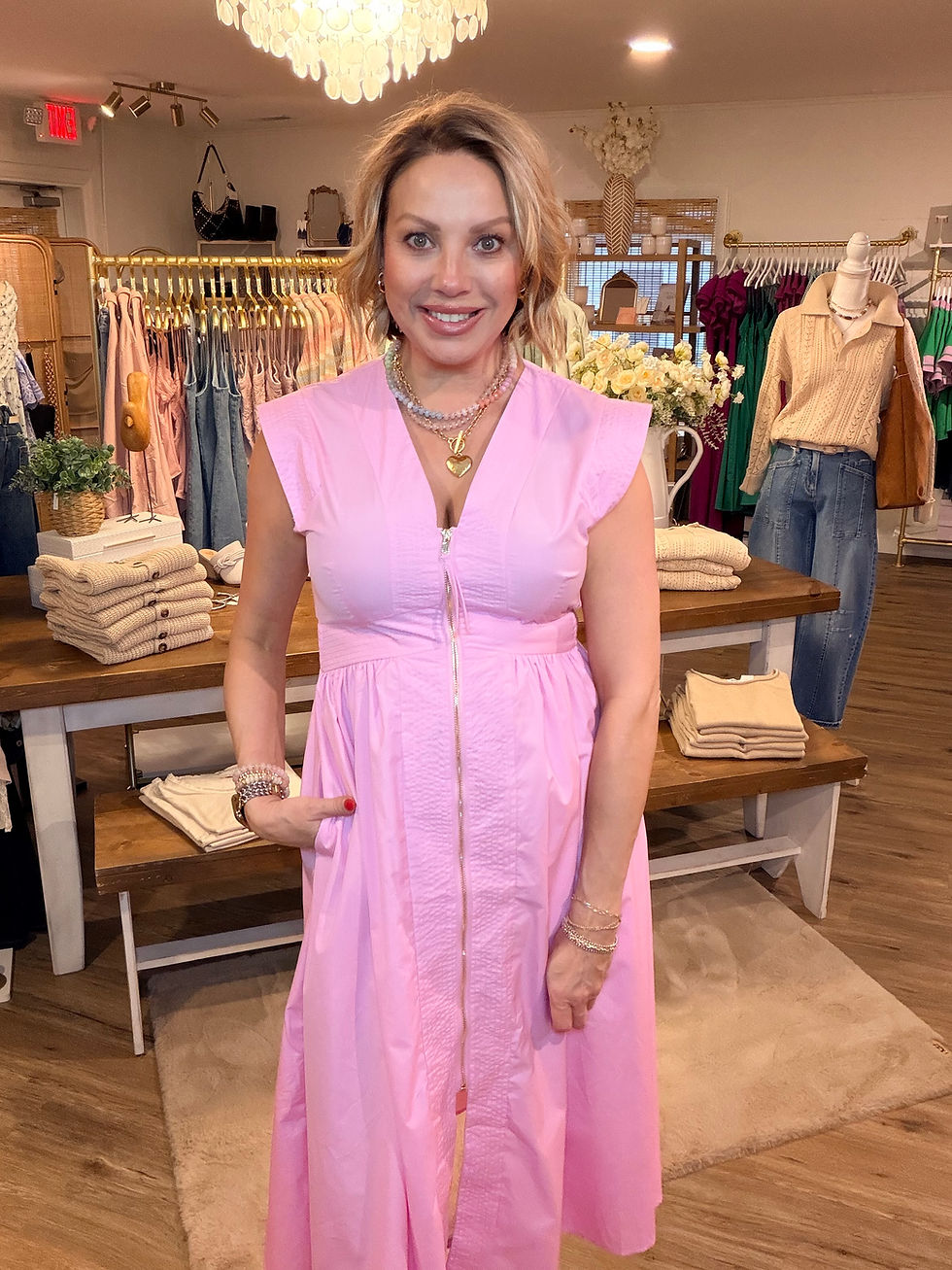 Thumbnail: Light Pink Zip Up Dress