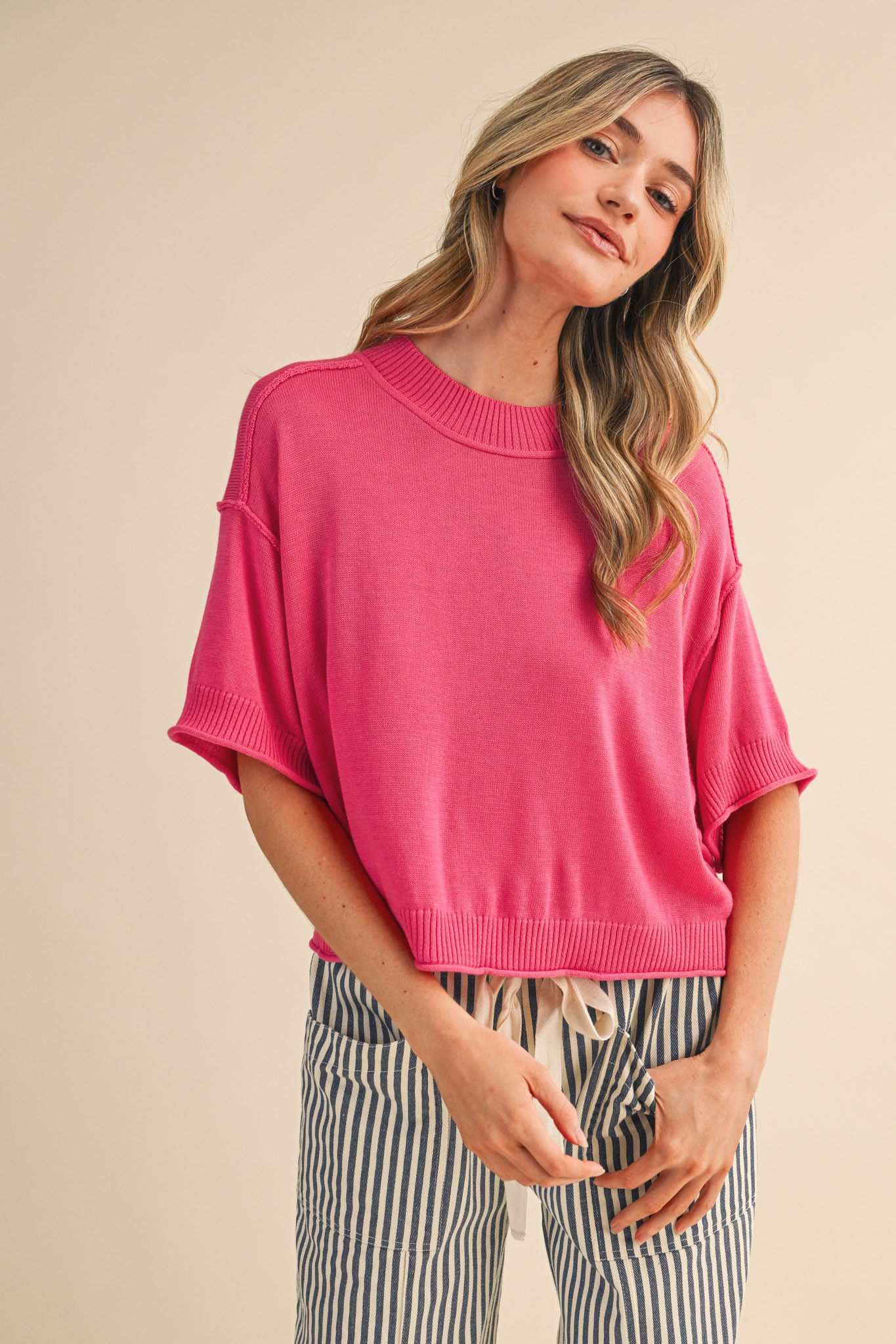 Deep Pink Short Sleeve