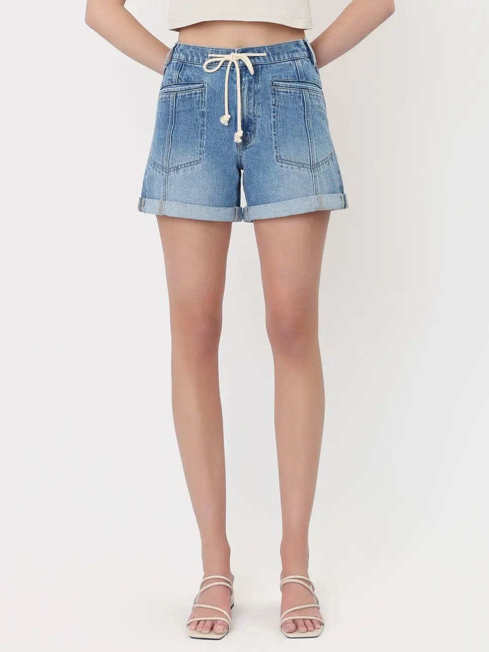 Thumbnail: Super High Rise Shorts With Drawstring