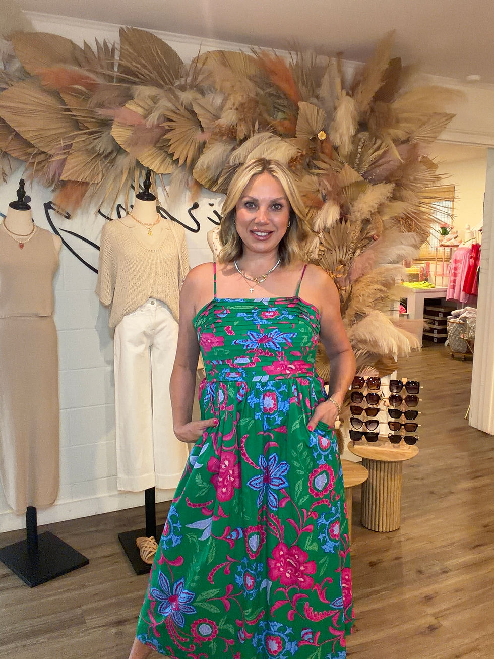 Thumbnail: Kelly Green Floral Dress