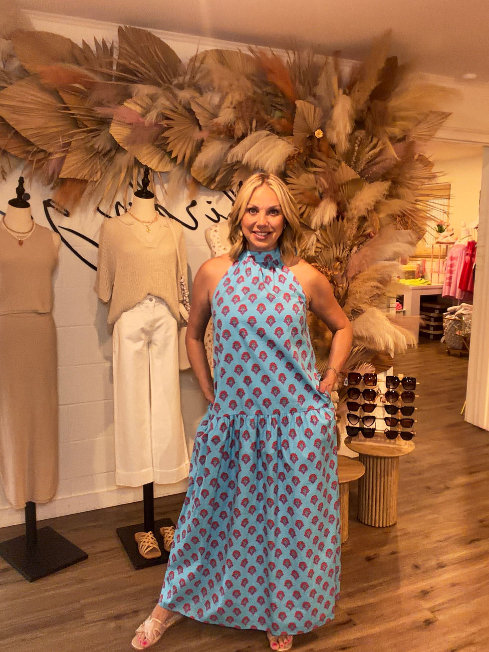 Thumbnail: Blue Pleated Floral Dress