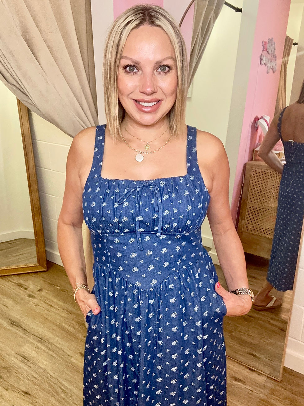 Thumbnail: Denim Floral Corset Dress