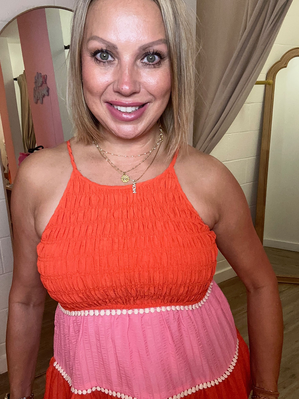 Thumbnail: Orange & Pink Halter Top