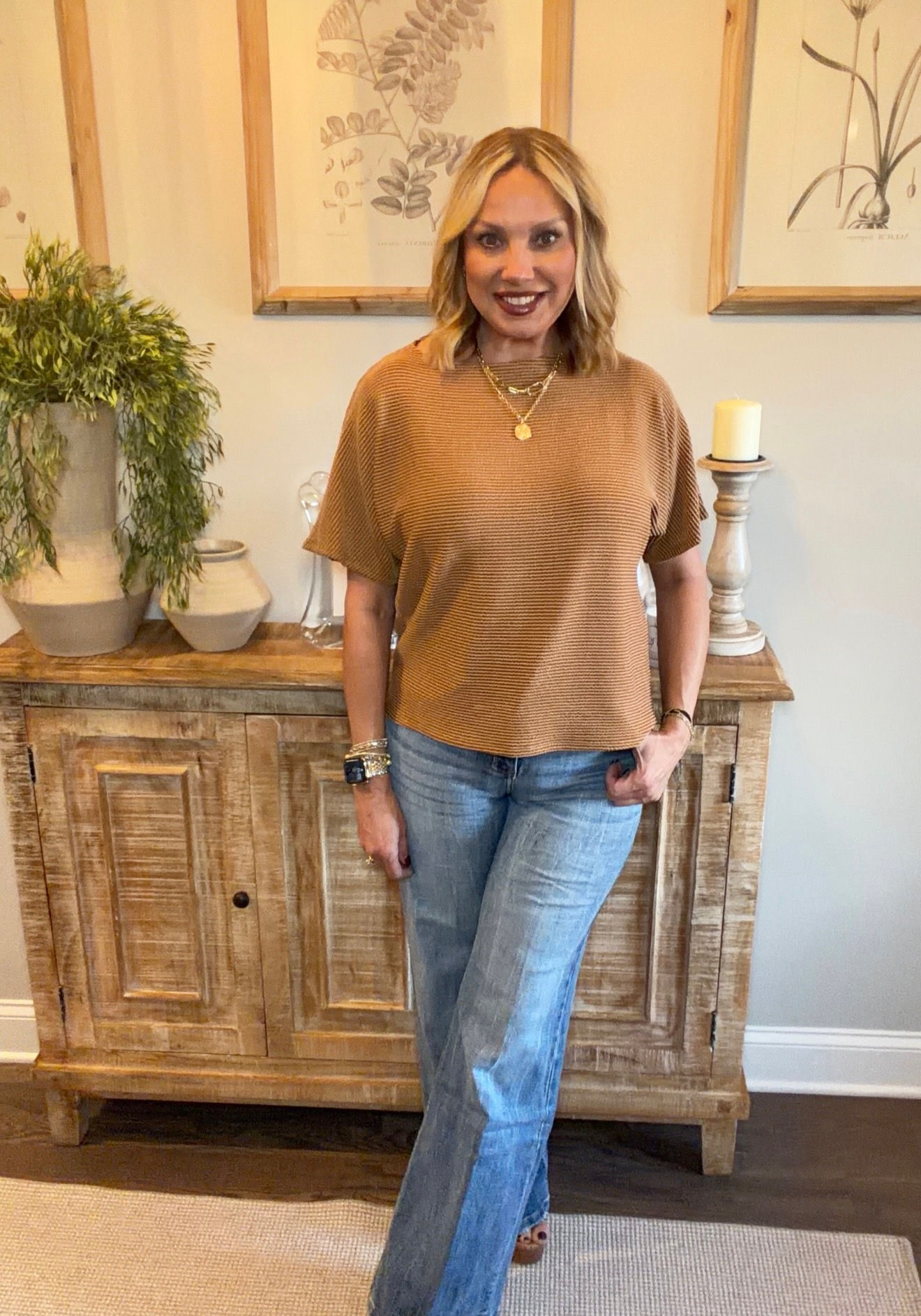 Solid Ribbed Basic Top