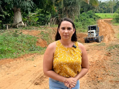 Vereadora Helissandra Matos acompanha melhorias no Ramal Lua Nova e reforça compromisso com as comunidades rurais